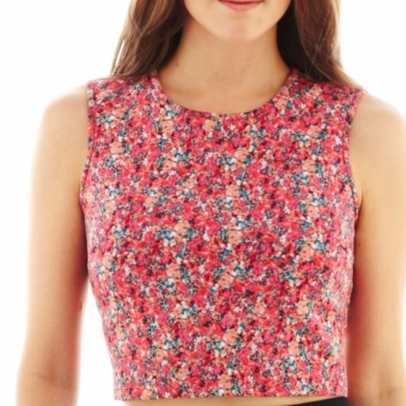 I 🖤 Ronson Floral Crop Ditsy Print Top XL New - Picture 2 of 2